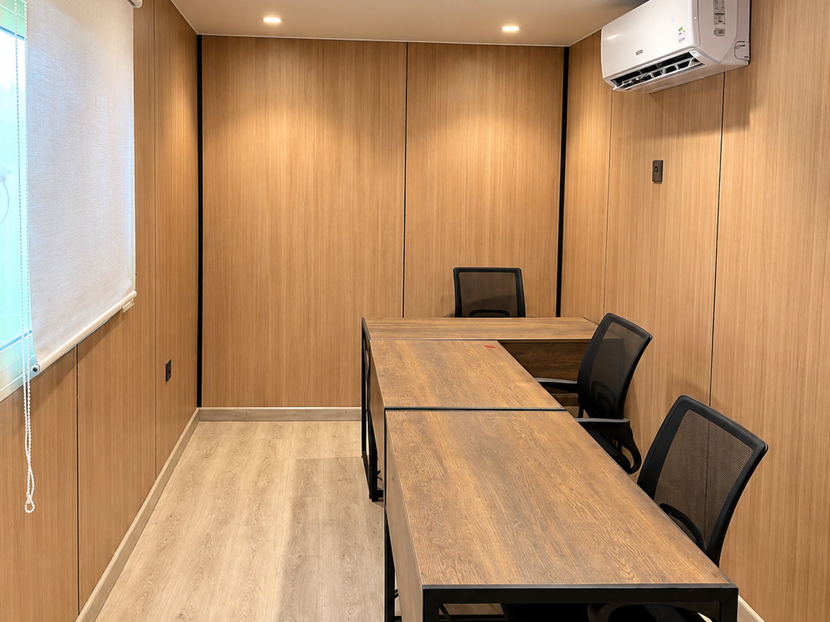 20 ft mobile office — timber cladding